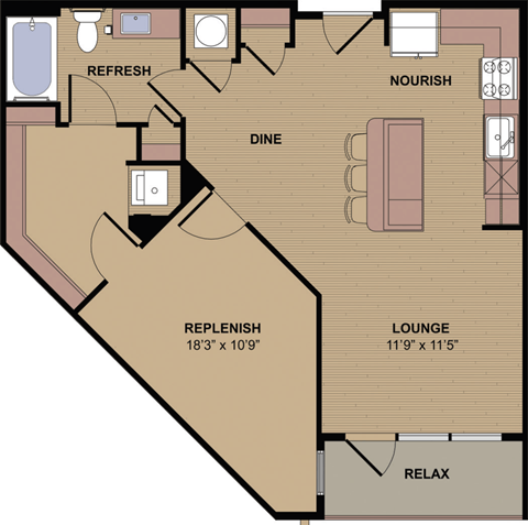 A1K _1BD 1 Bath_781sqft.